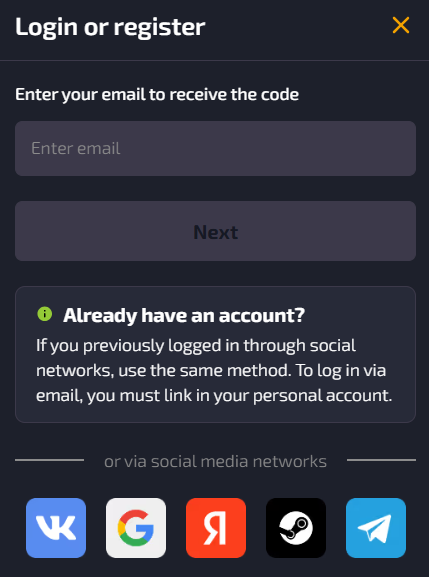 Login e cadastro no Dragon Money